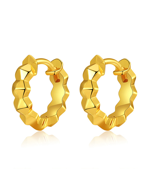 Fashion Gold Copper Gold Plated Faceted Earrings