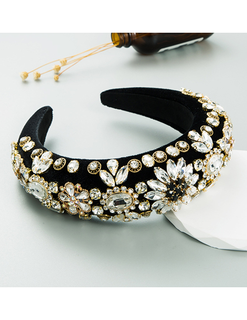 Fashion White Fabric Geometric Diamond Wide-brimmed Headband