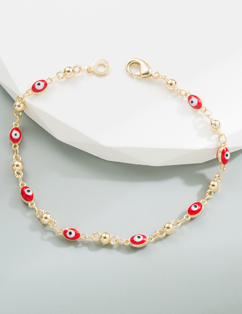 Fashion Red Copper Gold Plated Oil Eye Bracelet