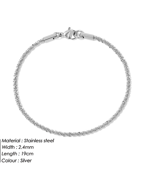 Fashion Steel Color-19cm Stainless Steel Gold Plated Cauliflower Chain Bracelet