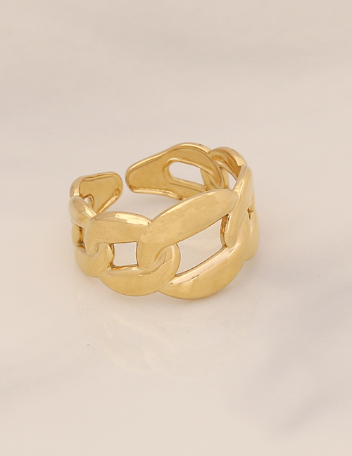 Fashion 25# Titanium Geometric Chain Open Ring
