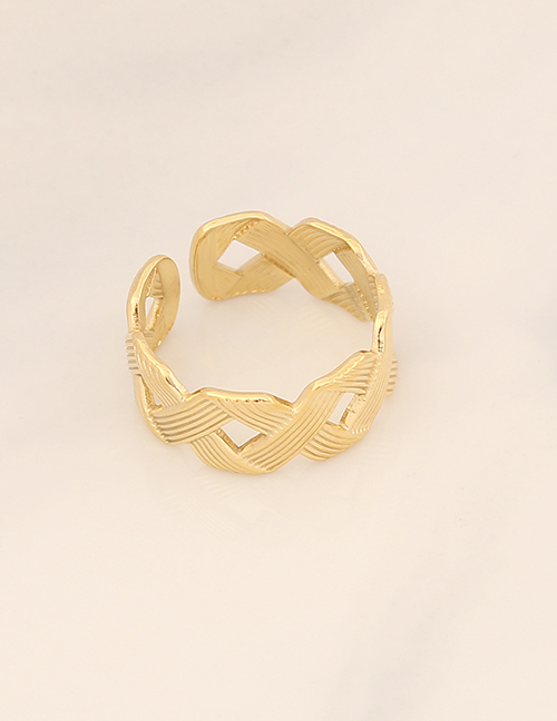 Fashion 13# Titanium Geometric Cutout Open Ring