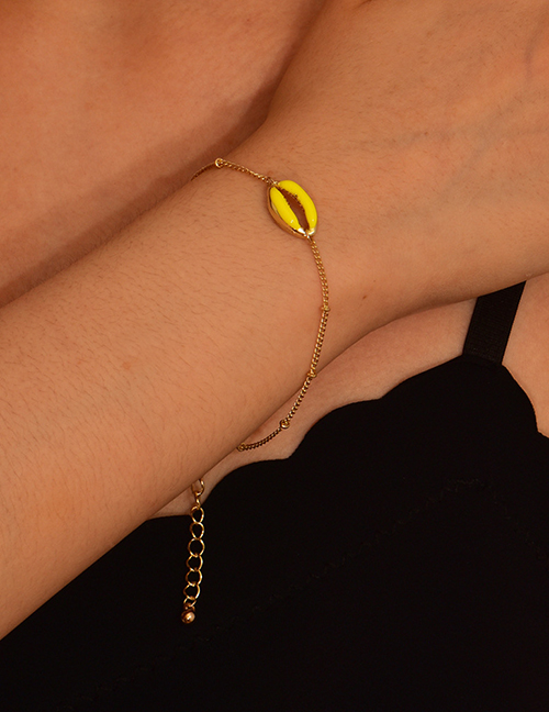 Fashion Yellow Alloy Drop Oil Shell Bracelet