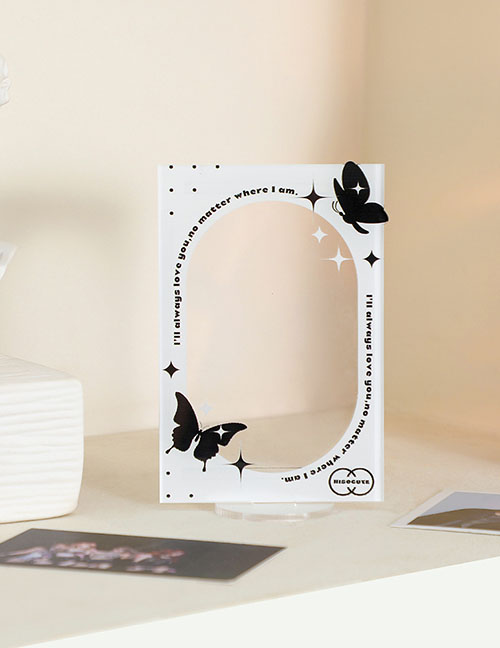 Fashion White Butterfly Acrylic Butterfly Square Photo Frame