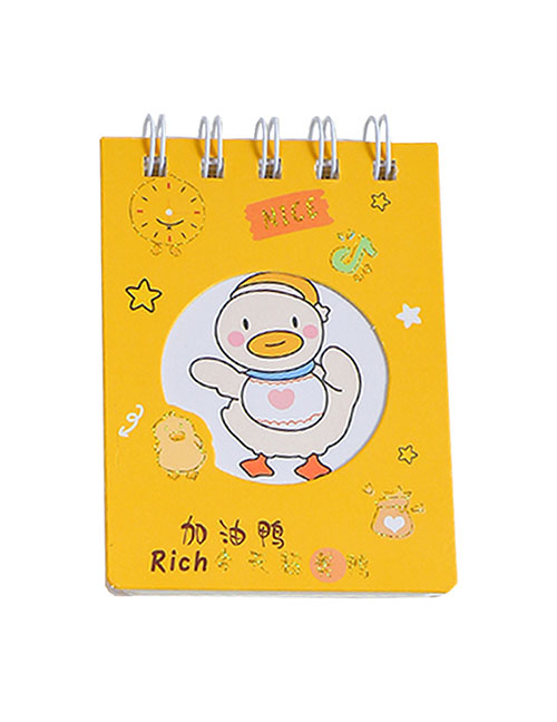 Fashion Yellow Round Duck Paper Cartoon Portable Coil Book