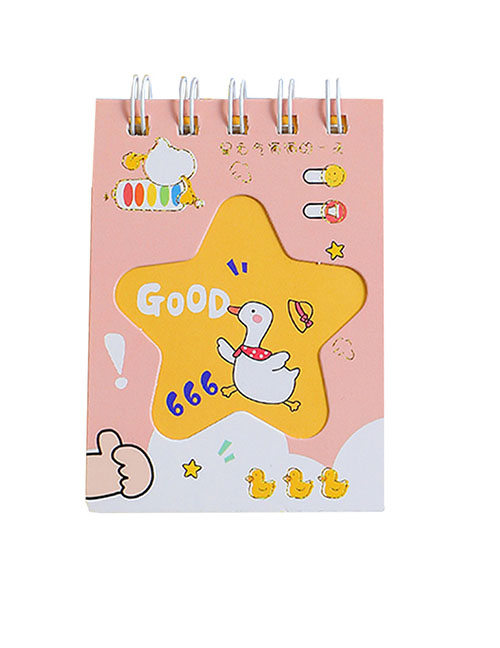 Fashion Light Pink Star Duck Paper Cartoon Portable Coil Book