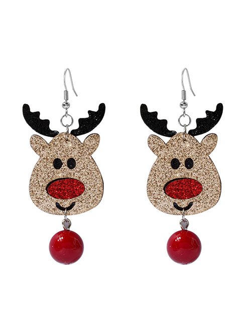 Fashion 2# Fabric Elk Stud Earrings