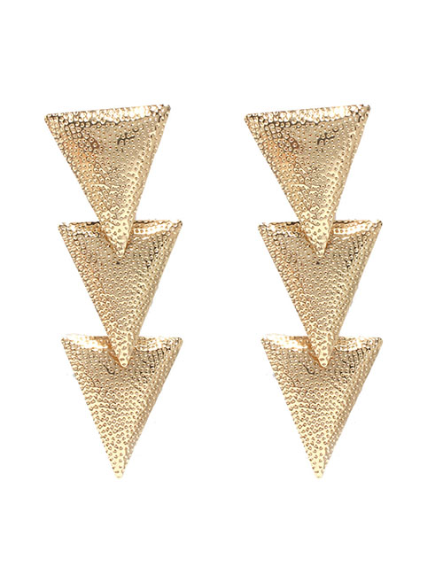 Fashion Gold Alloy Geometric Small Triangle Stud Earrings