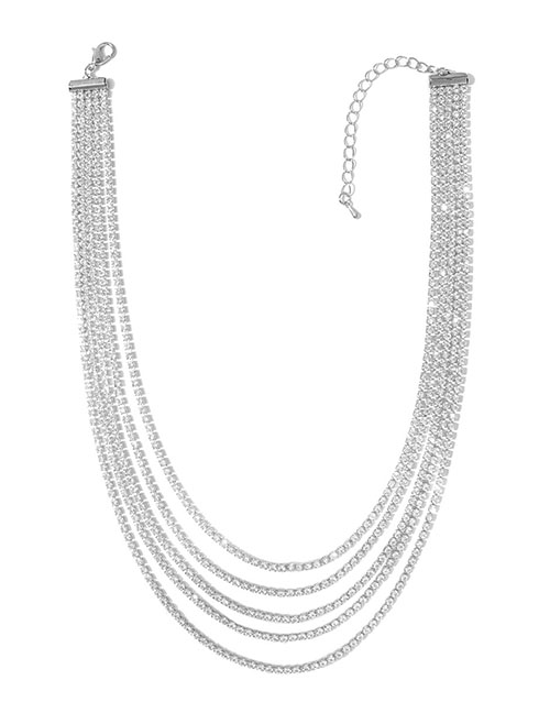 Fashion 1# Alloy Geometric Layered Chain Necklace