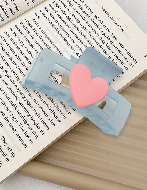 Fashion 15# Blue Rectangle Resin Heart Square Gripper
