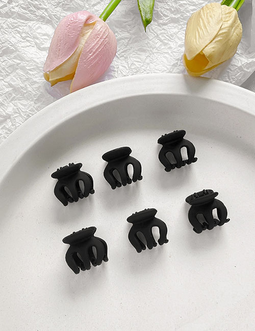 Fashion 1# 6 Small Black Gripping Clips Resin M-shaped Grip Set