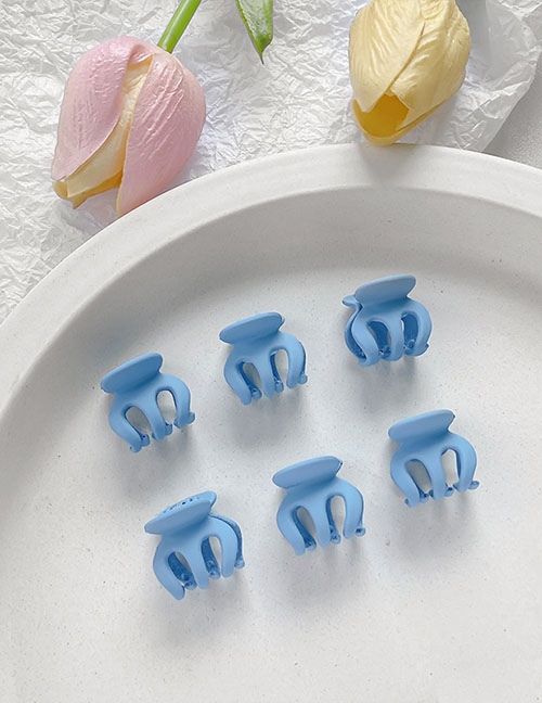 Fashion 2# 6 Blue Small Gripping Clips Resin M-shaped Grip Set