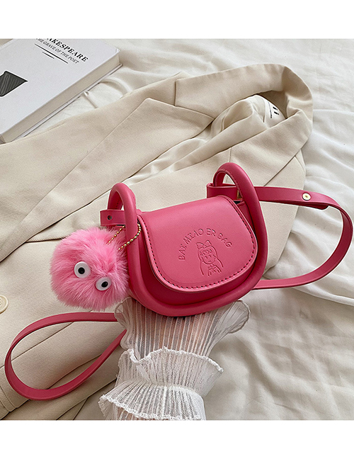 Fashion Pink Pu Leather Embossed Crossbody Bag