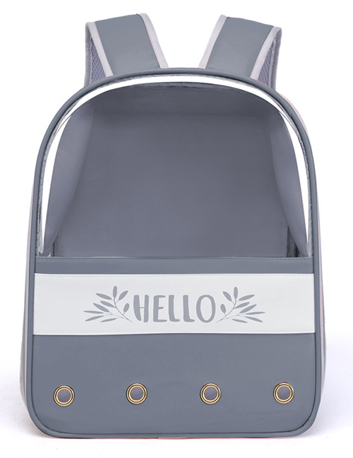 Fashion Grey Oxford Large Capacity Portable Pet Backpack