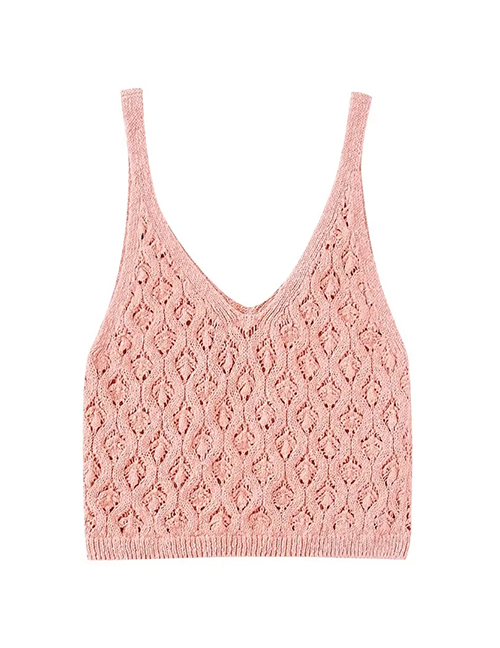 Fashion Pink Jacquard Mesh Knitted Suspenders