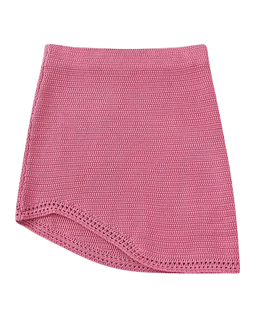 Fashion Pink Crochet Knit Skirt