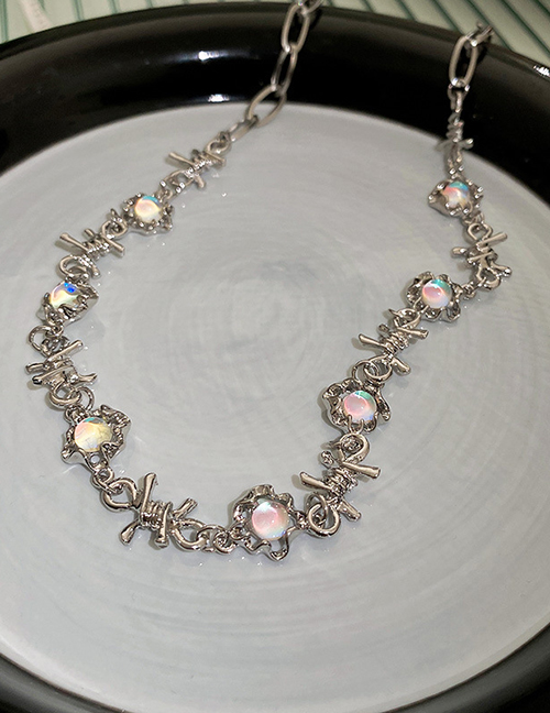 Fashion 31# Necklace-silver Metal Moonlight Irregular Necklace