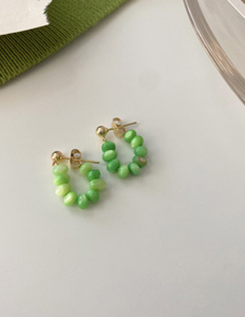 Fashion Green Pearl Beads Beaded Stud Earrings