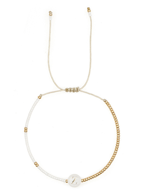 Fashion Z Geometric Gold Plated Beaded Beads Beaded Shell Letter Bracelet