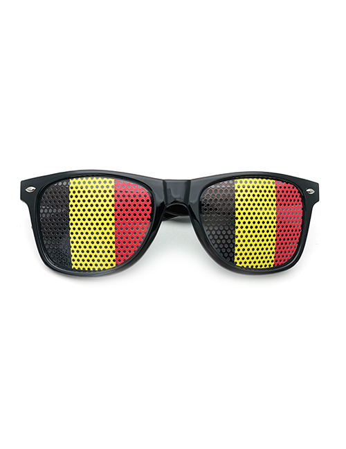 Fashion Belgium Pc Flag Square Large Frame Eyelet Sunglasses