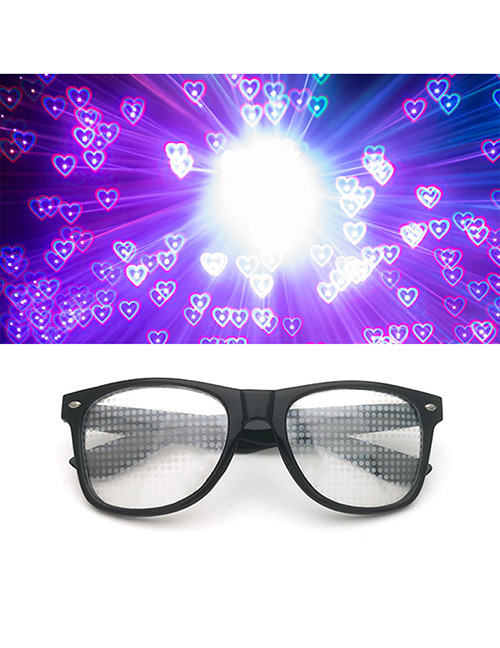 Fashion Black Frame Transparencies Pc Diffraction Love Square Large Frame Sunglasses