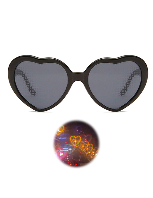 Fashion Black Pc Love Special Effect Sunglasses