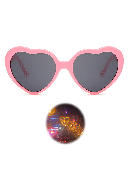 Fashion Pink Pc Love Special Effect Sunglasses