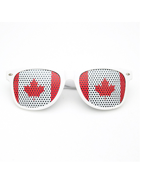 Fashion Canada Pc Square Large Frame Flag Sunglasses (white)