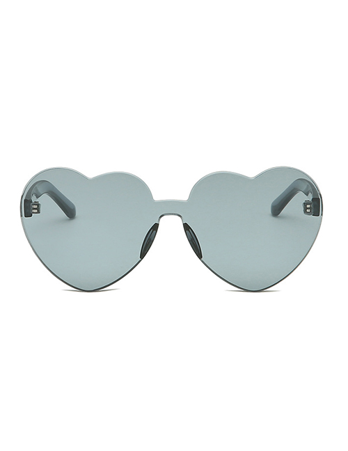 Fashion Grey Rimless Heart Sunglasses
