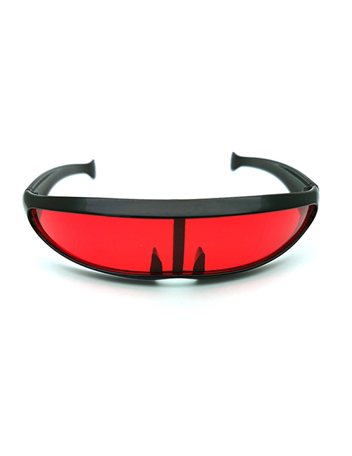 Fashion Black Frame Red Tablet Pc One Piece Sunglasses