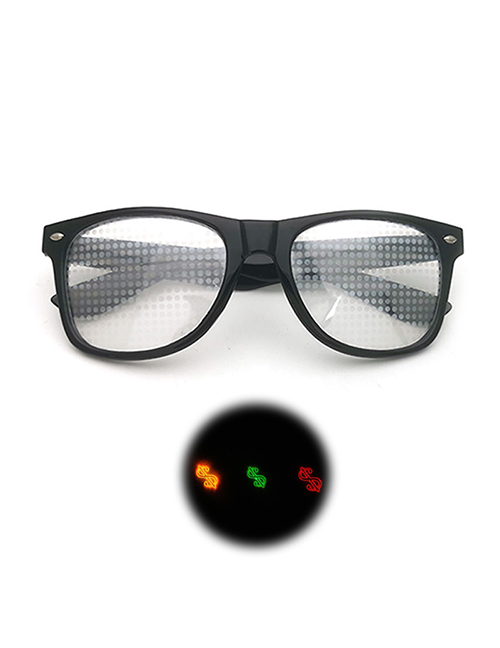 Fashion Black Frame Diffractive Fireworks Square Large Frame Sunglasses