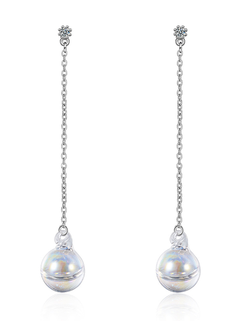 Fashion 3# Glass Foam Ball Earrings