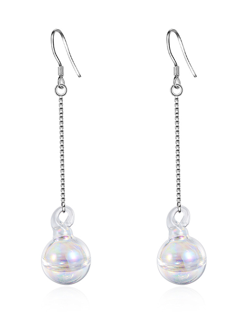 Fashion 4# Glass Foam Ball Earrings