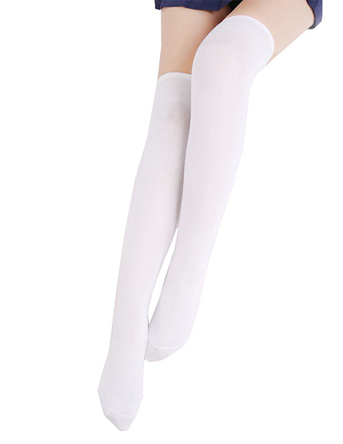 Fashion Cotton White Socks Halloween Geometric Stockings