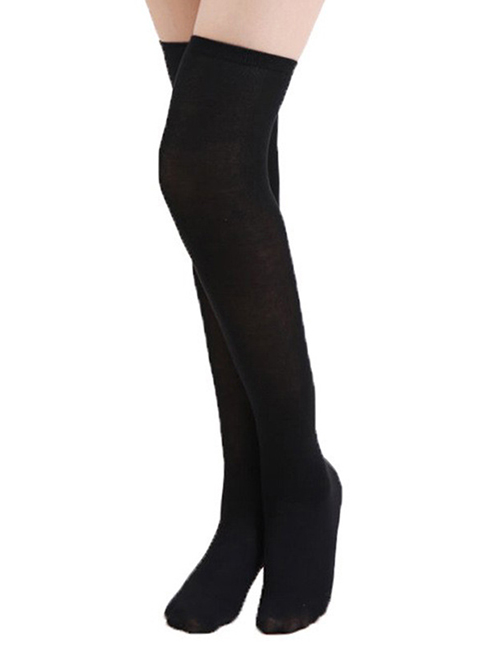 Fashion Cotton Black Socks Halloween Geometric Stockings