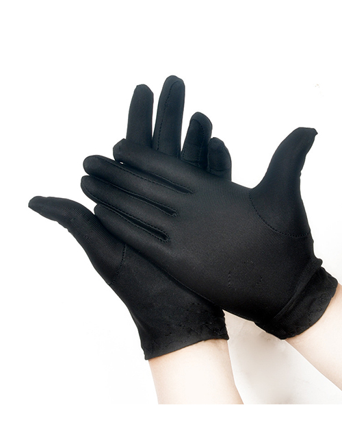 Fashion Black Gloves Polyester Sunscreen Gloves