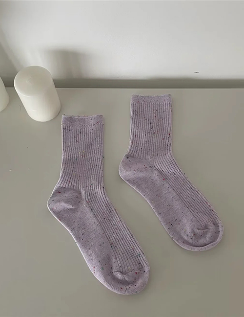 Fashion Purple Pip Yarn Medium Tube Pile Pile Socks