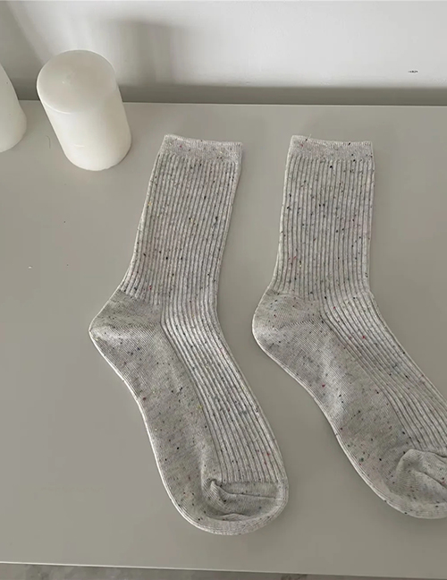 Fashion Grey Pip Yarn Medium Tube Pile Pile Socks