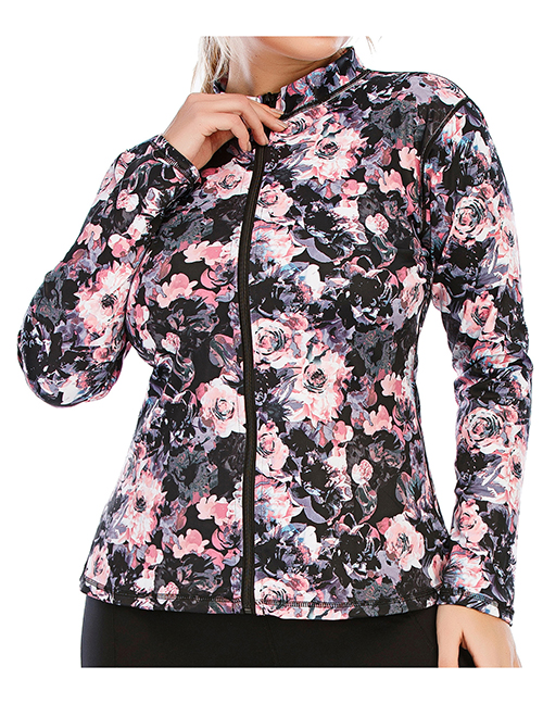 Fashion 12091【coat】 Nylon Print Zip Jacket