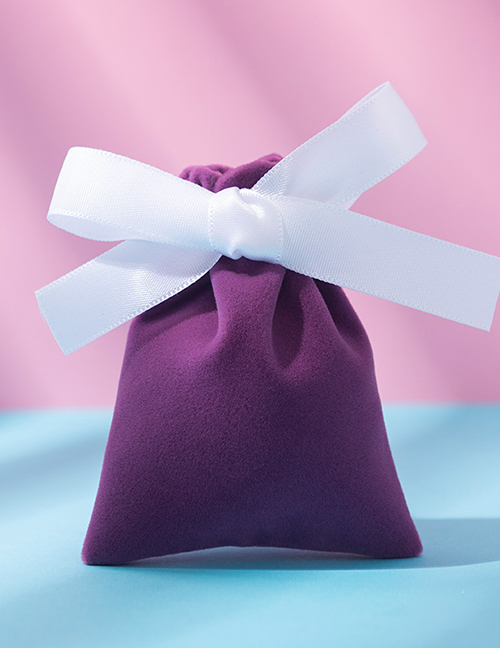Fashion Purple White Ribbon/15*20cm 15*20cm Flannel Gift Bag