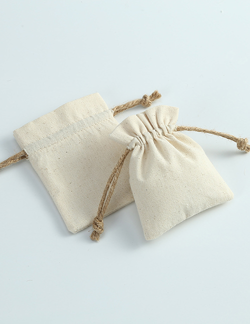 Fashion Off-white 12*16cm Brushed Cotton And Linen Jewelry Bag