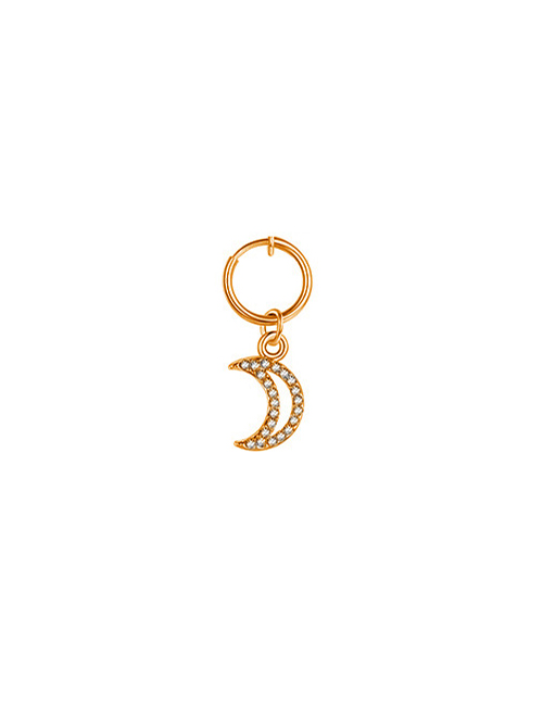 Fashion Rose Gold 17#(10pcs) Stainless Steel Diamond Crescent Piercing Navel Ring