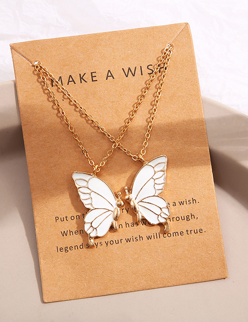 Fashion White Alloy Butterfly Necklace