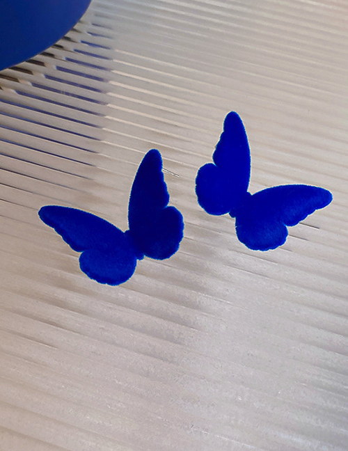 Fashion 13#butterfly Geometric Flocking Butterfly Earrings