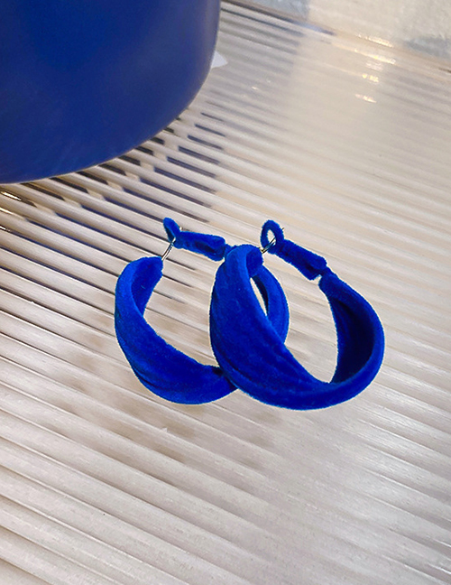 Fashion 31#blue Geometric Flocking Twisted Ring Earrings