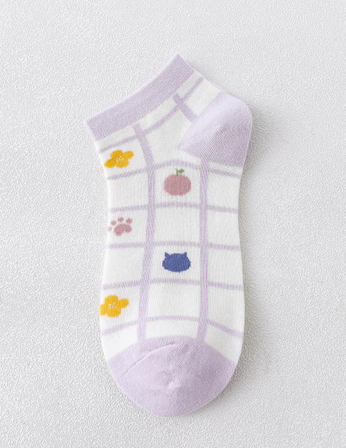 Fashion Lattice Cotton Print Socks