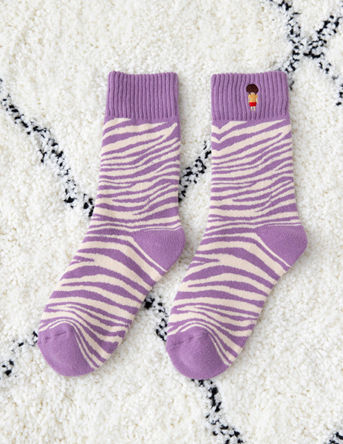 Fashion Zebra Pattern Cotton Geometric Print Cotton Socks