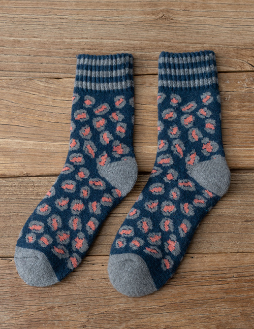 Fashion Blue Leopard Print Thick Socks