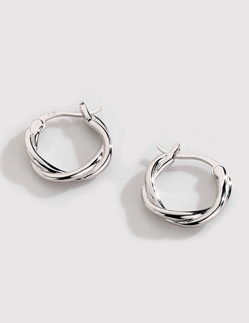 Fashion Silver Metal Twist Earrings
