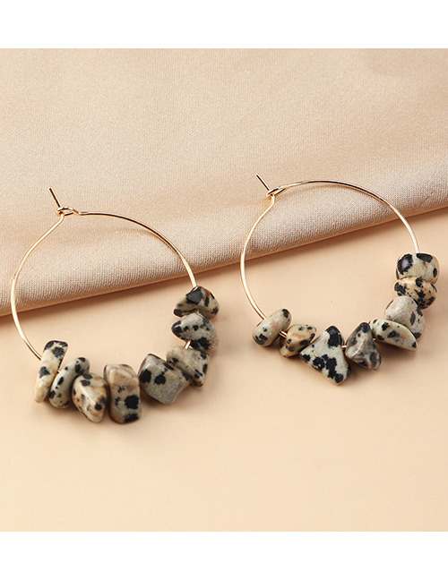 Fashion Grey Metal Gravel Round Earrings